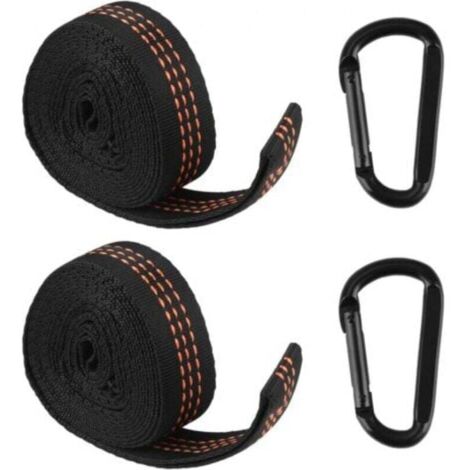 Juego de 2 correas para hamaca con mosquetones: fijación resistente para columpios