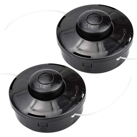 Juego de 2 cortadores de cepillo de nailon universal A6481 con cabezal de carrete cortador de cepillo carrete de repuesto M10 x 1,25 cabezal de corte para desbrozadora de gasolina y gasolina