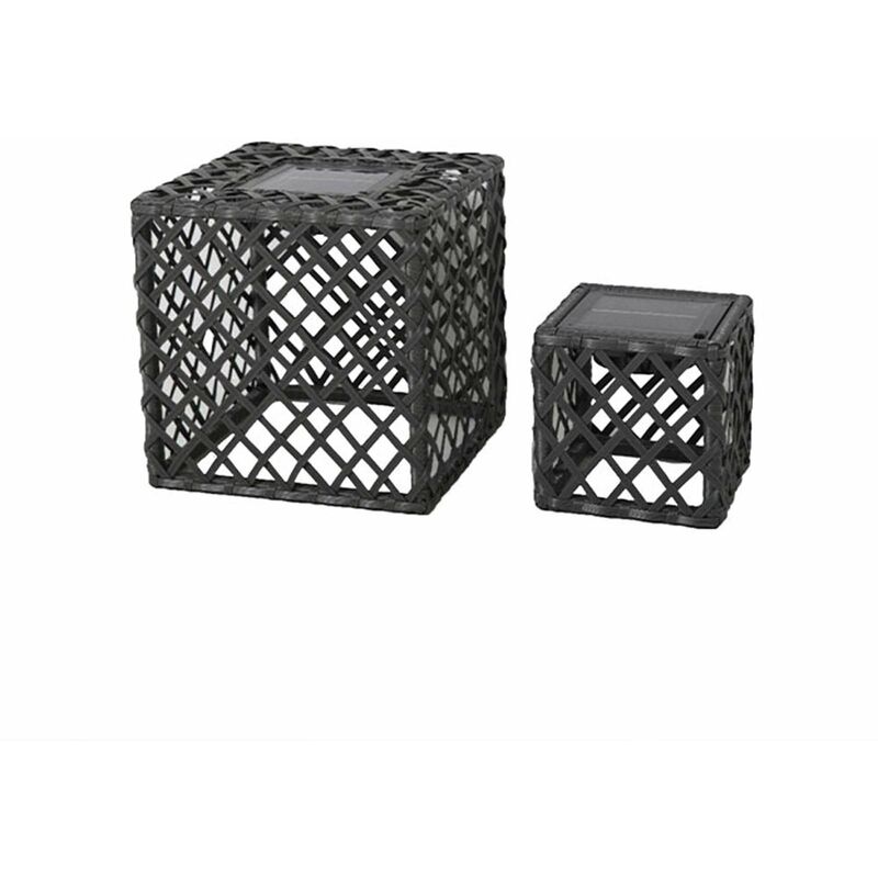 

Juego de 2 cubos de linterna solar LED gris LOUY H26cm y H16cm