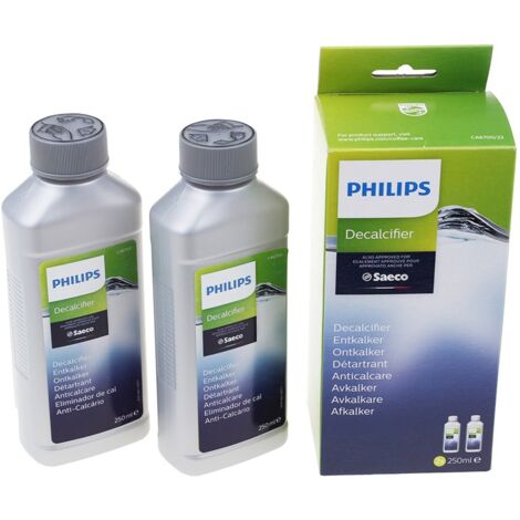 Juego de 2 descalcificadores (2x 250ml) para cafeteras espresso Saeco, Philips CA6700/22