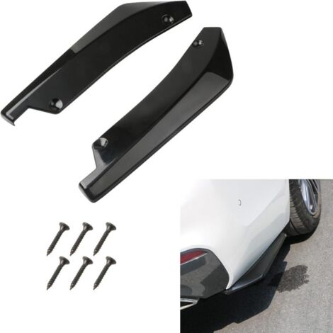 Juego de 2 difusores para parachoques trasero – ABS negro con patrón de fibra de carbono, kit universal de difusor y alerón, decoración exterior para tuning de coches