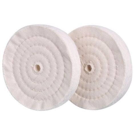 Juego de 2 discos de pulido, 15 cm (poros de 15 mm, sin piel, 70 capas), para amoladoras de banco, fabricados en algodón con efecto espejo.