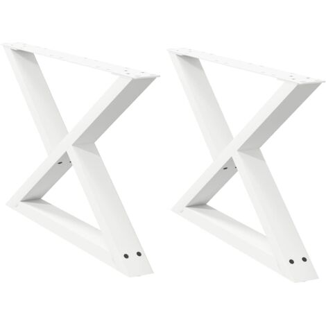 Juego de 2 elegantes patas modernas para mesa de centro 70 x 42-43,3 cm en acero blanco 020056999