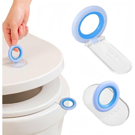 Juego de 2 elevadores de asiento de inodoro adhesivos, para inodoros, hoteles, hogares, accesorios de baño, azul y blanco