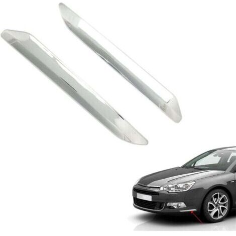 Juego de 2 embellecedores cromados plateados antiarañazos de repuesto para el parachoques delantero (izquierdo y derecho) para Citroën C5 X7 2007-2015.