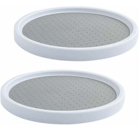 Juego de 2 especieros de plástico, especiero redondo giratorio 360°, especiero multiusos para frigorífico y armario de cocina, antideslizante y estable.