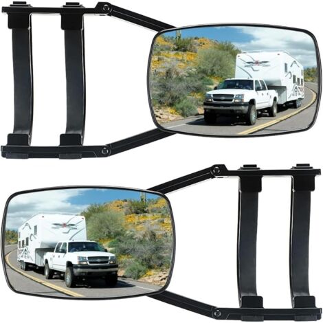 Juego de 2 espejos retrovisores universales para autocaravanas y remolques: aptos para todos los tipos de vehículos habituales (sin arandelas de goma).