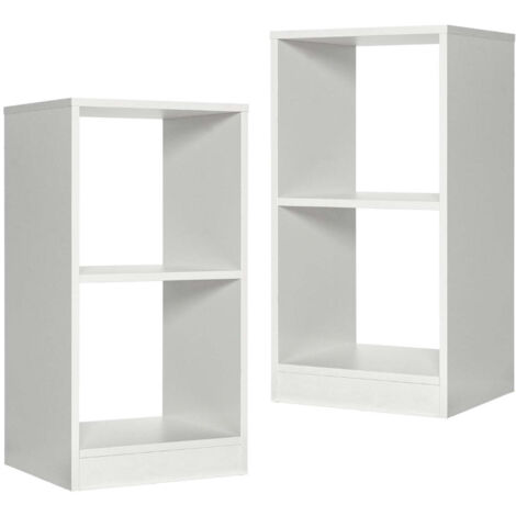 Juego de 2 estanterías 38 x 33 x 72,5 cm estabilidad reforzada diseño moderno madera blanca 200011839