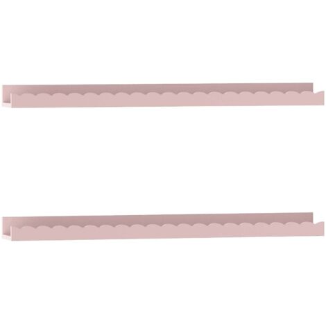 Juego de 2 estantes de pared infantiles 60 x 10 x 5 cm rosa 030010613