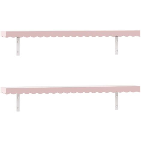 Juego de 2 estantes de pared mueble de almacenaje moderno 80 x 17 x 4 cm rosa 030009760