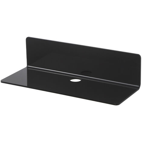 Juego de 2 estantes de pared negros, amplía fácilmente el espacio de la pared – Estante acrílico de 9 pulgadas sin taladro para dormitorio, baño, cocina, sala de estar, oficina