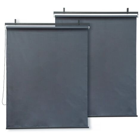 Juego de 2 estores enrollables para pérgola - 124 x 225 cm - Antracita