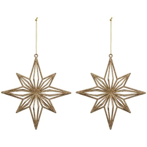 Juego de 2 estrellas polares doradas H.17cm - Feeric lights & christmas