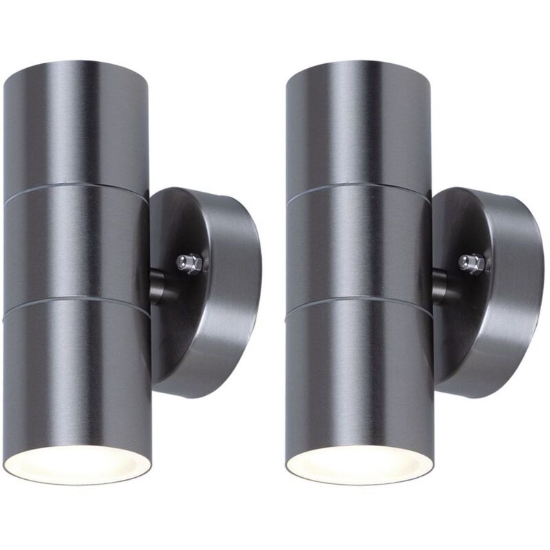 

2x LED luz exterior luz de pared foco de pared luz puntual luz de jardín vidrio de acero inoxidable