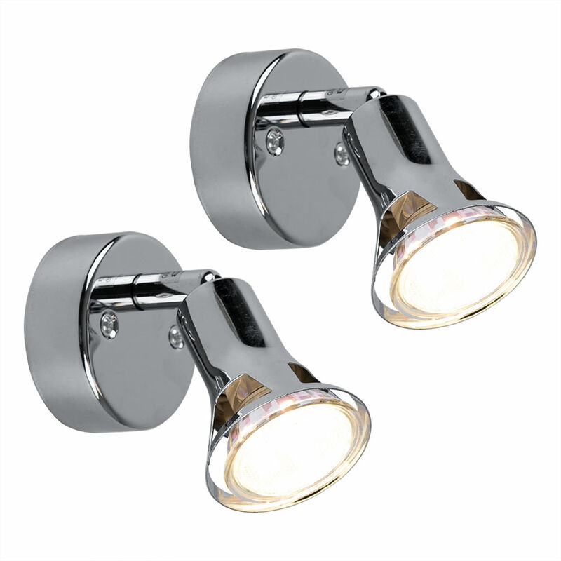 

Juego de 2 focos LED de pared, luz, sala de trabajo, cromo, focos de lámpara, ajustables