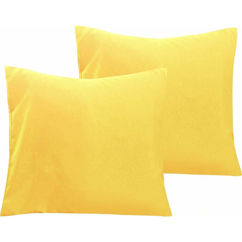 

Juego de 2 fundas de almohada de microfibra con cremallera, fácil de lavar y funda de almohada súper suave, 65x65 cm, amarillo