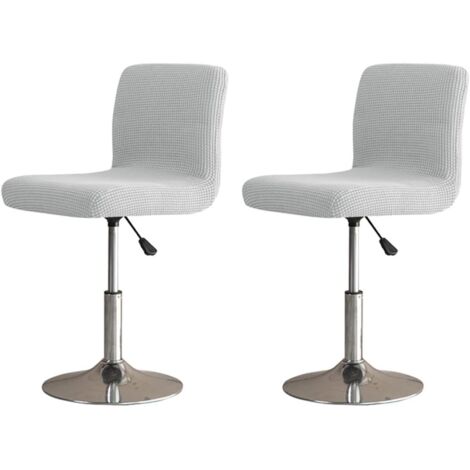 Juego de 2 fundas elásticas para sillas, aptas también para sillas giratorias, taburetes de bar y sillas altas, en color gris claro.