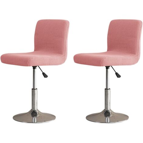 Juego de 2 fundas elásticas para sillas, también aptas para sillas giratorias, taburetes de bar y sillas de pie, color rosa.
