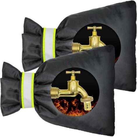 Juego de 2 fundas para grifo de exterior para invierno, 22,9 cm de alto x 17,8 cm de ancho, fundas para grifo de jardín exterior para protección contra heladas, aislantes, impermeables, reutilizables
