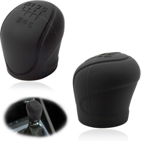 Juego de 2 fundas para palanca de cambios de coche, funda para palanca de cambios manual de 6 velocidades, material de silicona suave, impermeable y antideslizante, para coches (negro)