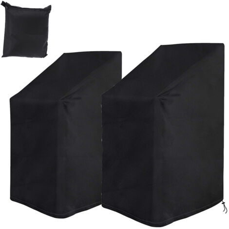 Juego de 2 fundas para sillas de jardín – Oxford 210D – Impermeables, resistentes a los rayos UV y al frío – Apilables