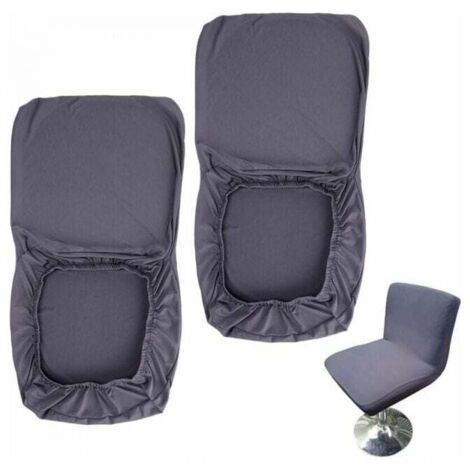 Juego de 2 fundas para taburete de bar gris oscuro con respaldo elástico para silla de comedor giratoria corta