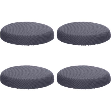 Juego de 2 fundas para taburetes redondos (gris), fundas para taburetes de bar redondos, lavables, de fácil cuidado, suaves y duraderas, adecuadas para taburetes de 30-40 cm