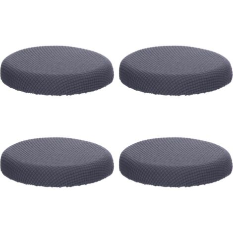 Juego de 2 fundas para taburetes redondos (grises), fundas para taburetes de bar redondos, lavables, fáciles de limpiar, suaves y duraderas, aptas para taburetes de 25-30 cm,