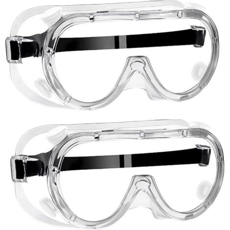 Juego de 2 gafas protectoras, antipolvo, antivaho, alta transparencia, para usuarios de gafas, actividades