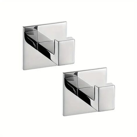 Juego de 2 ganchos autoadhesivos para toallas Acero inoxidable 304 Instalación sin taladro Ideal para baño, dormitorio y cocina