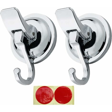 Juego de 2 ganchos con ventosa Ganchos para toallas de plástico de alta resistencia Ganchos de pared con ventosa Gancho cromado para cocina/baño - Carga máxima 5KG