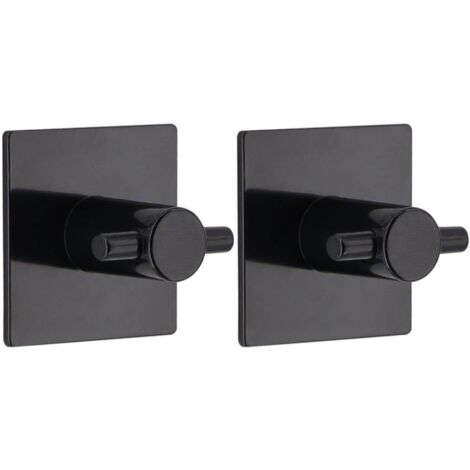 Juego de 2 ganchos cuadrados abs 3m - negro - Tendance