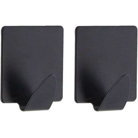 Juego de 2 ganchos de acero inoxidable, 3m cuadrados - negro - Tendance