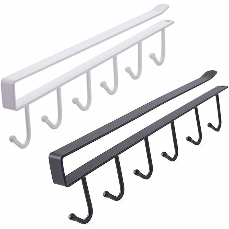 

Abcrital - Juego de 2 ganchos de almacenamiento para copas, copa de vino, utensilios de cocina, cinturones y bufanda, gancho para colgar debajo del