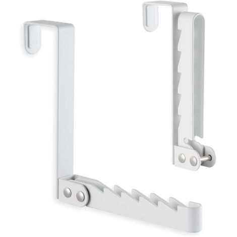 Juego de 2 ganchos de pared plegables de aluminio - Barra de ropa de pared para balcón, baño o lavandería