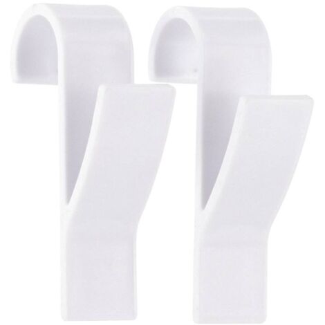 Juego de 2 ganchos de plástico para calentador de toallas - blanco - Tendance