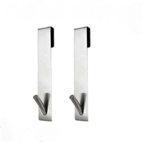 Juego de 2 ganchos para pared de ducha de cristal, ganchos de ducha de acero inoxidable, toallero sin taladrar, ganchos para puerta de ducha, para colgar juegos de ducha y toallas (plateado)