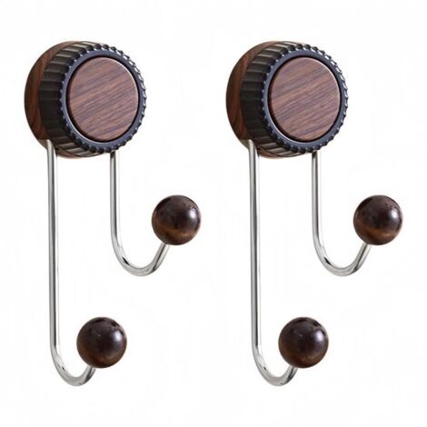 Juego de 2 ganchos para toallas con ventosa - Ganchos para abrigos - Ganchos para toallas con aspecto de madera, adecuados para baños, cocinas, puertas de cristal, espejos y azulejos - Permite colgar 