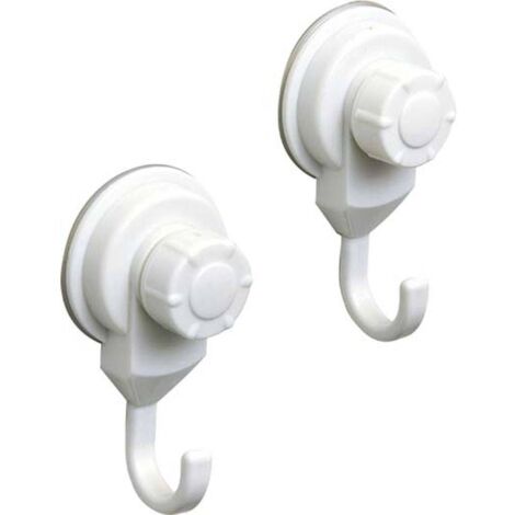 Juego de 2 ganchos promocionales pp en ventosas - blanco - Tendance