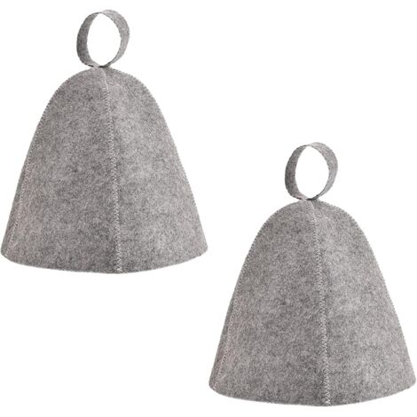 Juego de 2 gorros de sauna de fieltro, gorro de sauna, gorro de ducha, gorro de baño, gorro de ducha para hombres y mujeres (gris)