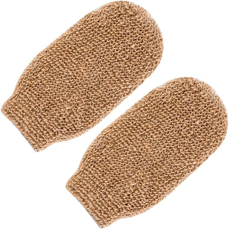 Perle Rarees - Juego de 2 guantes de ducha exfoliantes de cáñamo para hombres y mujeres