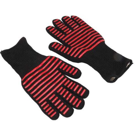 Juego de 2 guantes ignífugos y resistentes a altas temperaturas para barbacoa, aptos para hornos microondas.