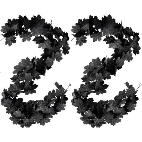 Juego de 2 guirnaldas artificiales de hojas de arce otoñales de 180 cm, ideal para decoración de otoño, Halloween, Acción de Gracias y bodas.