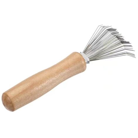 Juego de 2 herramientas de limpieza para cepillos de pelo, peine de limpieza, cepillo de limpieza con mango de madera, para limpiar cepillos, peines, alfombrillas de baño, alfombras, suciedad, pelusa,