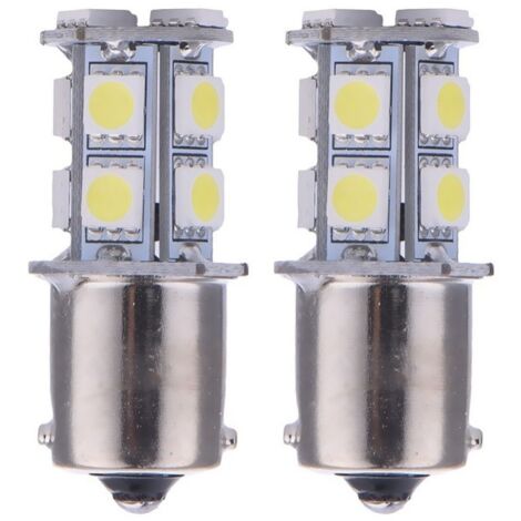 Juego de 2 intermitentes LED para coche 1156 5050 13SMD luz de freno de marcha atrás 12 V, adecuados para luces de marcha atrás o de freno trasero