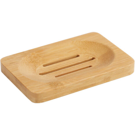 Juego de 2 jaboneras antideslizantes para cocina, de bambú natural y madera, con desagüe para facilitar la limpieza en seco en el baño, la cocina o la ducha (1281,2 cm).
