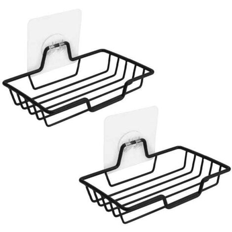 Juego de 2 jaboneras, soporte para jabón, jabonera de acero inoxidable, cesta para jabón con ventosa, ducha, baño, no requiere perforación, extraíble