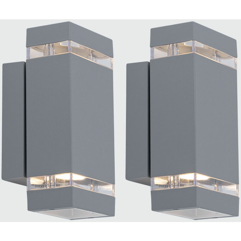 

Juego de 2 lámparas de pared Luces Iluminación exterior Jardín Arriba Abajo Lámpara de puerta de casa