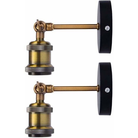 Juego de 2 lámparas de pared retro estilo industrial, lámpara antigua ajustable, iluminación vintage, lámpara Edison con casquillo E27 para decoración de hogar, bar, restaurante, cafetería y bar.