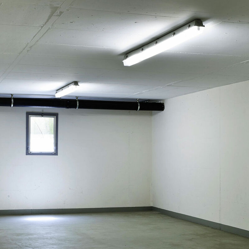 

Juego de 2 lámparas LED para bañeras, sala húmeda, taller, plafones, tubos 4000K